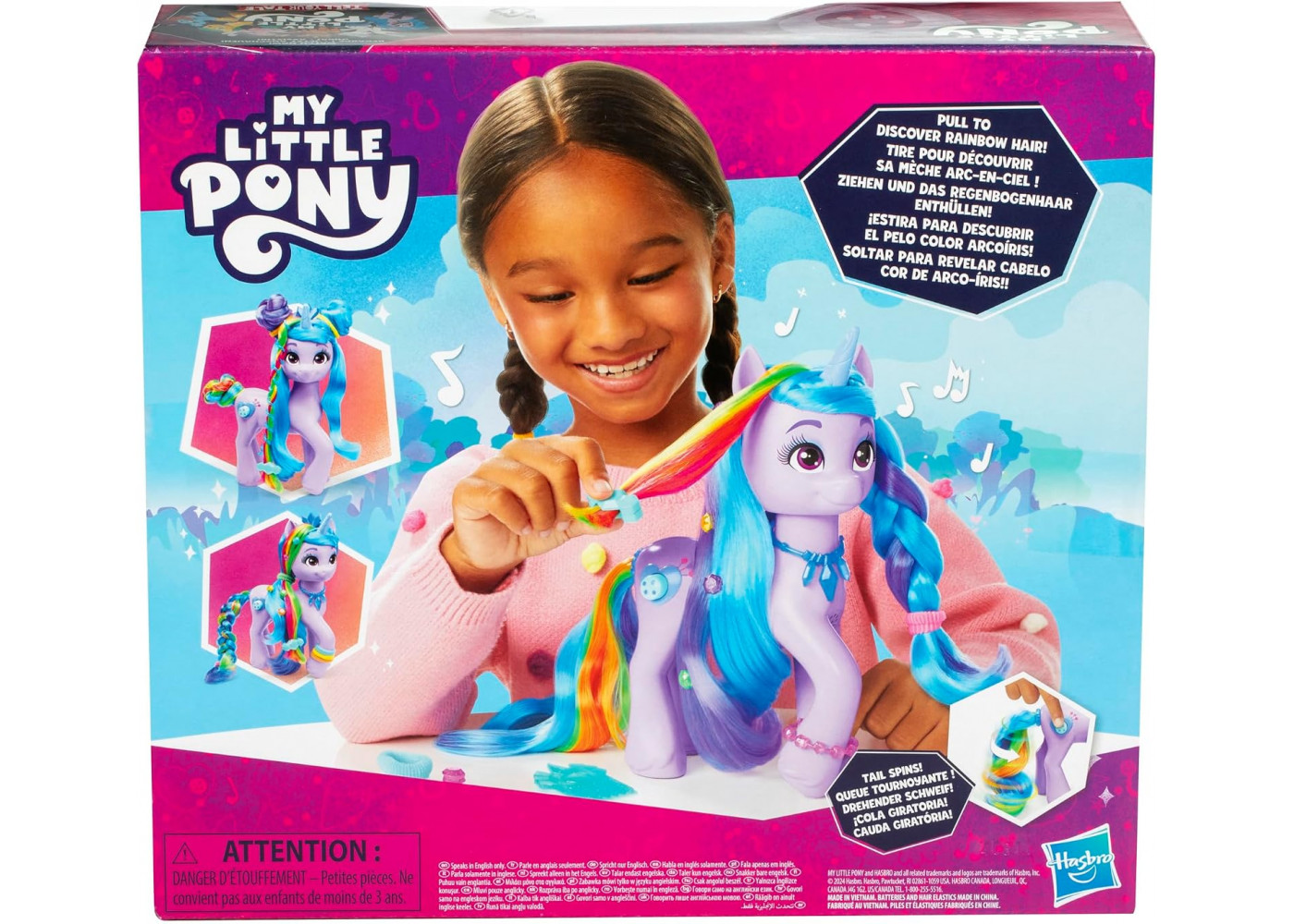 Поні Ізі Мунбоу Райдужна Магія 24 см зі Звуком My Little Pony Izzy Moonbow Rainbow Styles Hasbro F8825