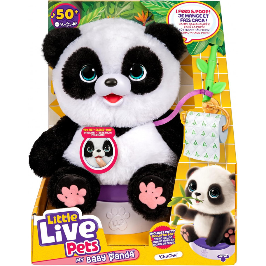 Інтерактивна Іграшка Бебі Панда ЧуЧу Літл Лайв Петс 50 Звуків Little Live Pets My Baby Panda Moose Toys 26676