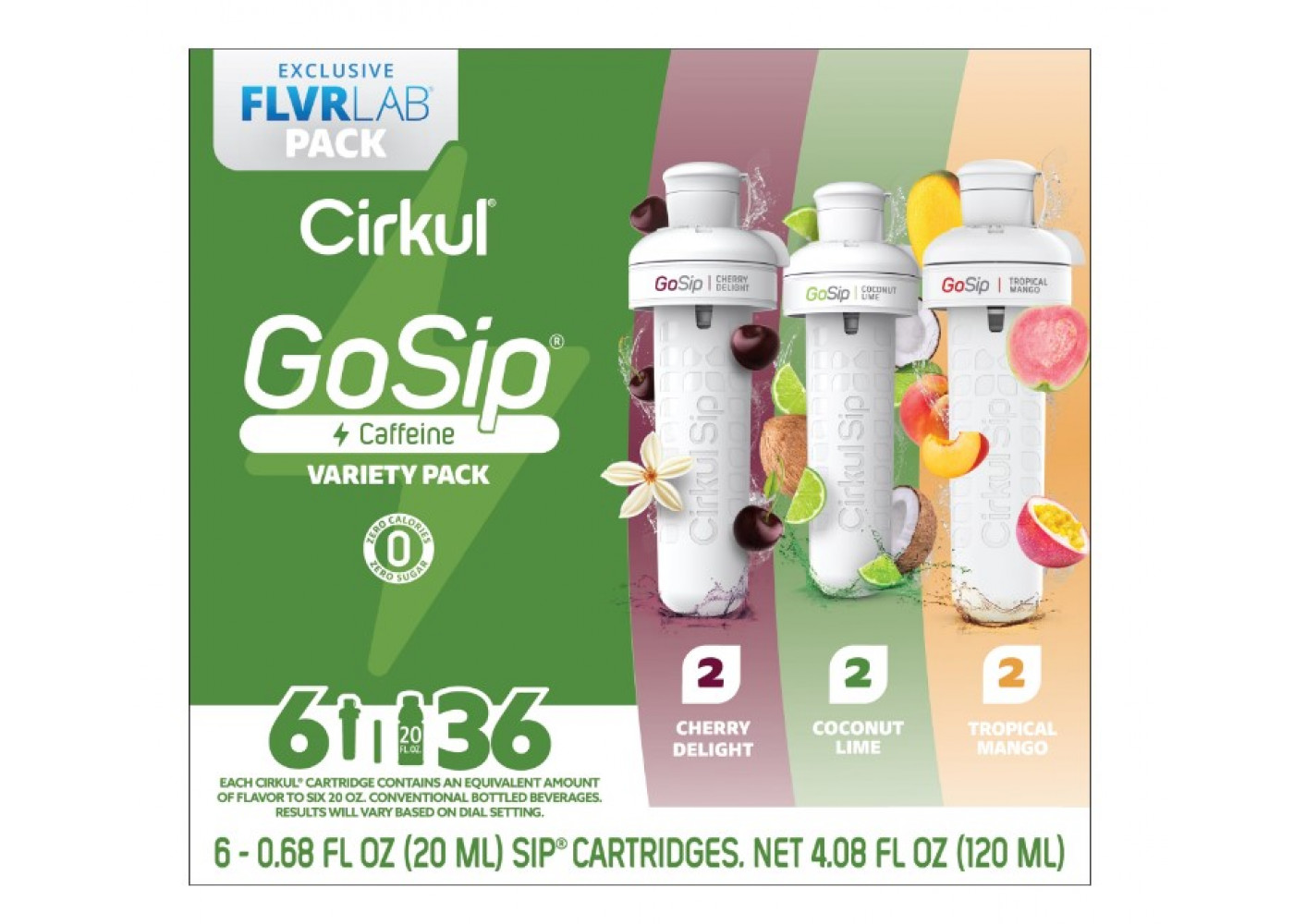 Картридж Cirkul 6 шт Смак Вишня Кокос Лайм та Тропічне Манго GoSip Flavor Cartridge with Caffeine Cirkul 41327