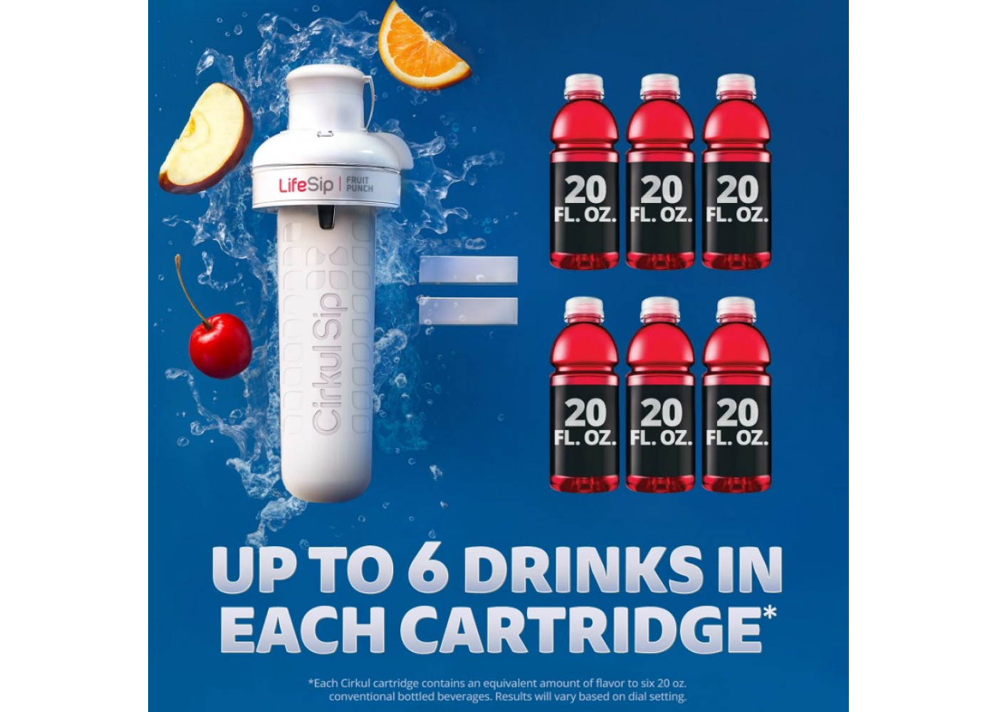 Набір Пляшка Cirkul 650 мл з Чохлом та 6 Картриджів Water Bottle Starter with 6 Flavor Cartridges 20388P