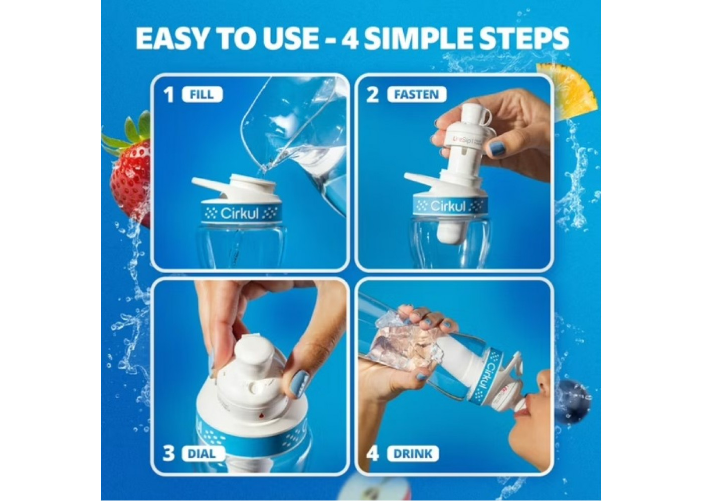 Набор Бутылка Cirkul 650 мл с Чехлом и 6 Картриджей Water Bottle Starter with 6 Flavor Cartridges CRK41273