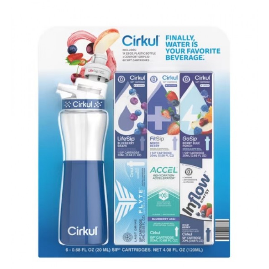 Набор Бутылка Cirkul 650 мл с Чехлом и 6 Картриджей Water Bottle Starter with 6 Flavor Cartridges CRK41273