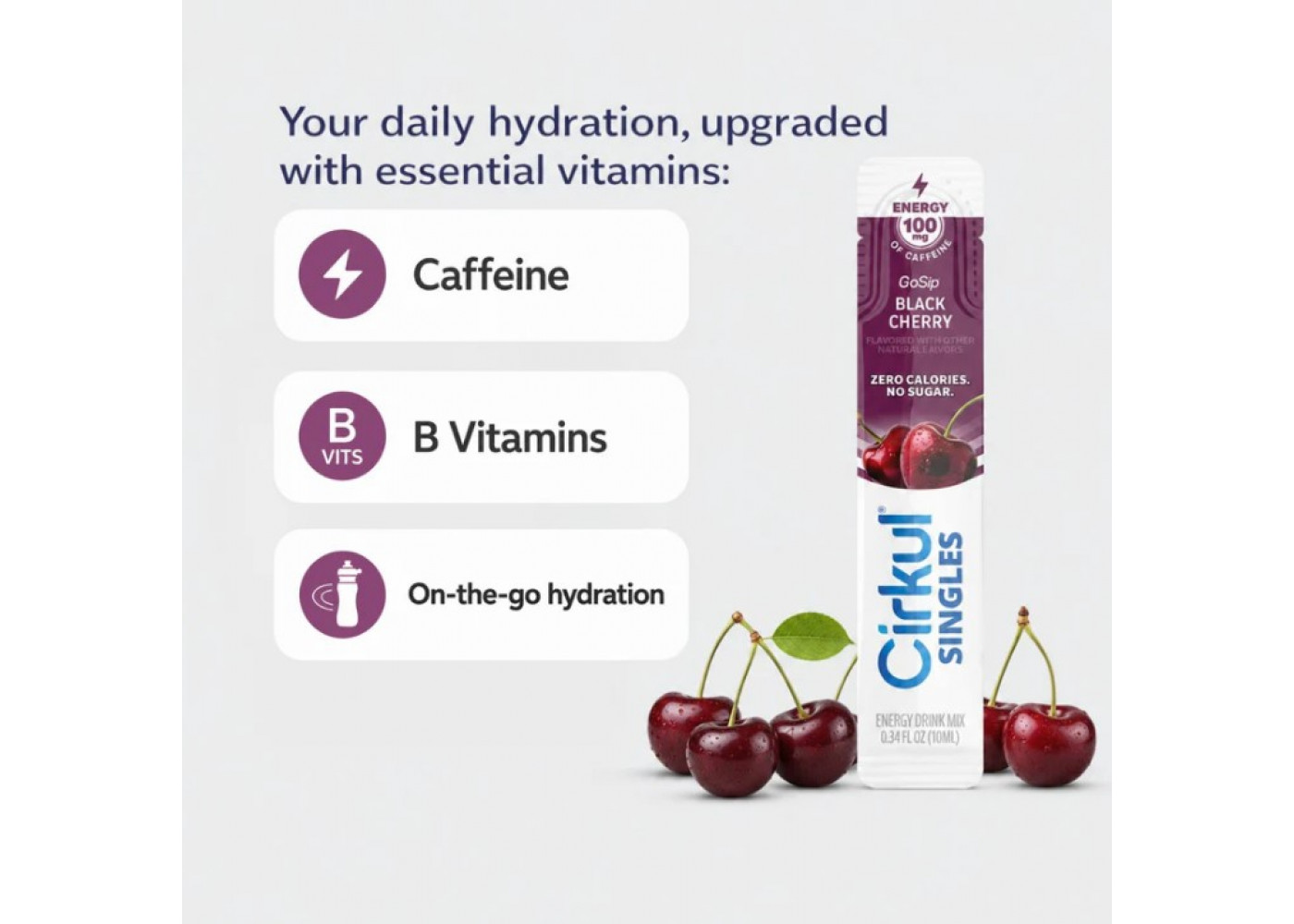 Стик Cirkul со Вкусом Черной Вишни 1 шт GoSip Singles Black Cherry Flavor Energy Cirkul 41494-2