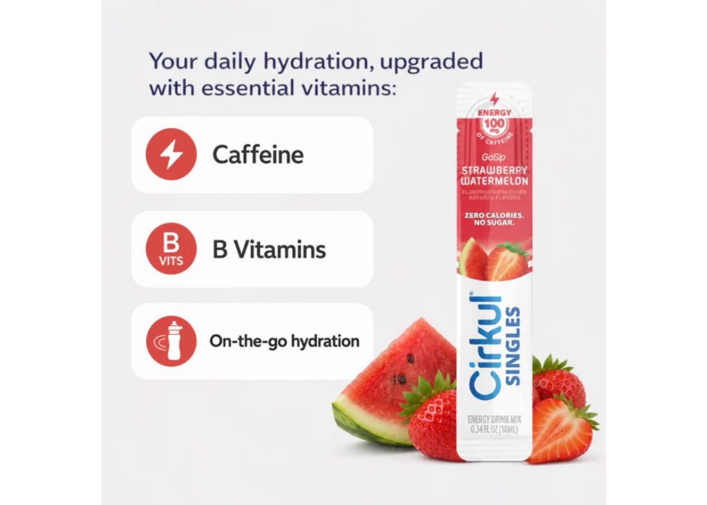 Стик Cirkul со Вкусом Клубника-Арбуз 1 шт GoSip Singles Strawberry Watermelon Flavor Energy Cirkul 41494-3
