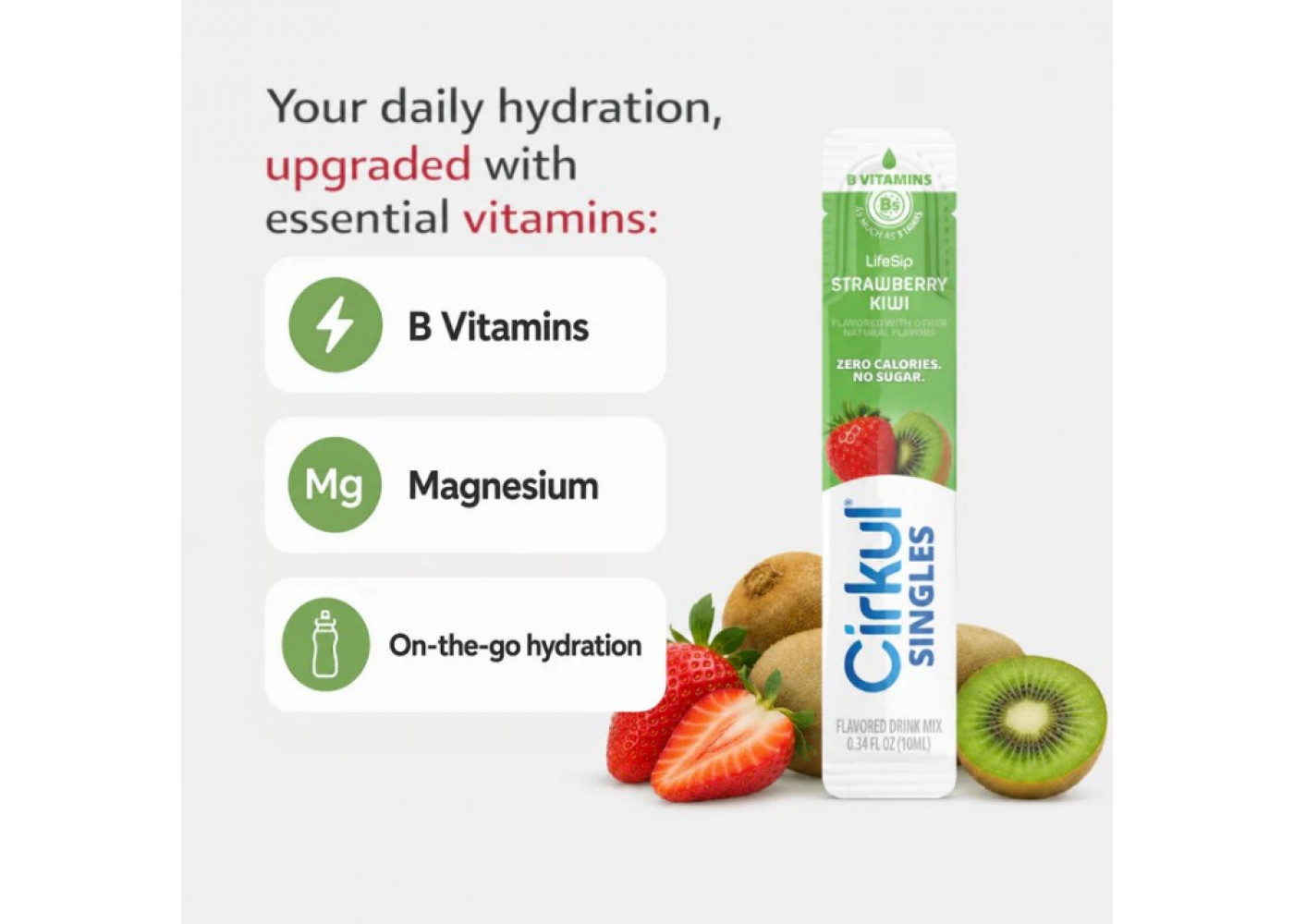 Стик Cirkul со Вкусом Клубника-Киви 1 шт LifeSip Strawberry Kiwi Flavor Singles with B Vitamins Cirkul 41492-2