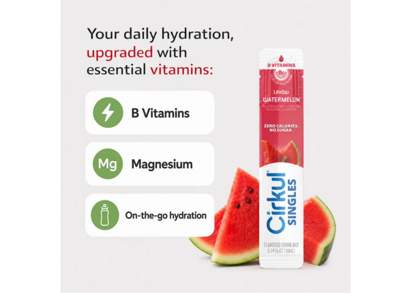 Стик Cirkul со Вкусом Арбуза 1 шт LifeSip Watermelon Flavor Singles with B Vitamins Cirkul 41492-4