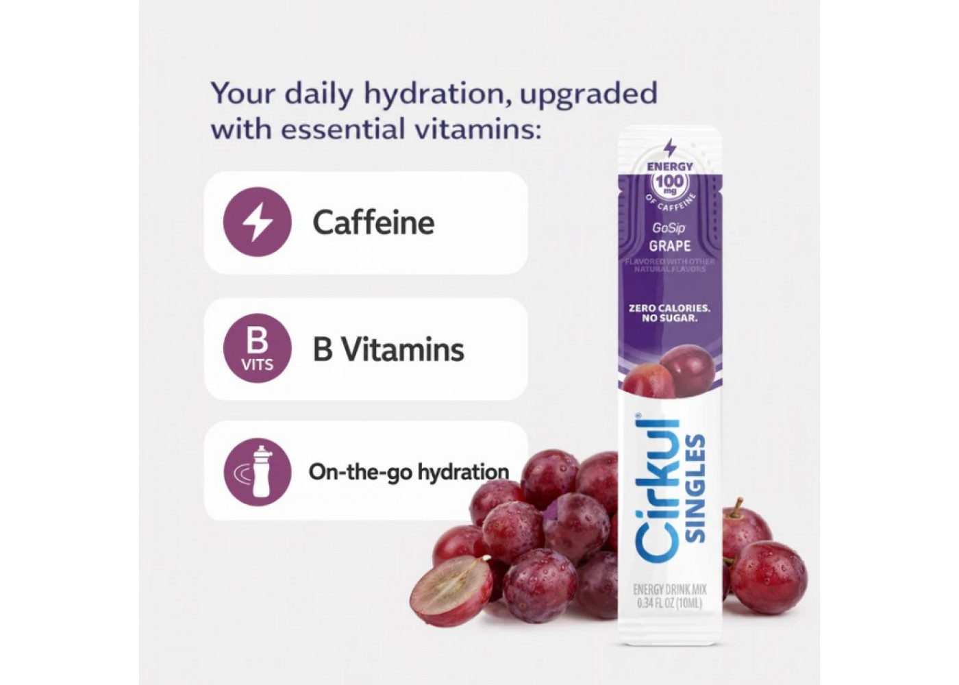 Стик Cirkul со Вкусом Винограда 1 шт GoSip Singles Grape Flavor Energy Cirkul 41494-4