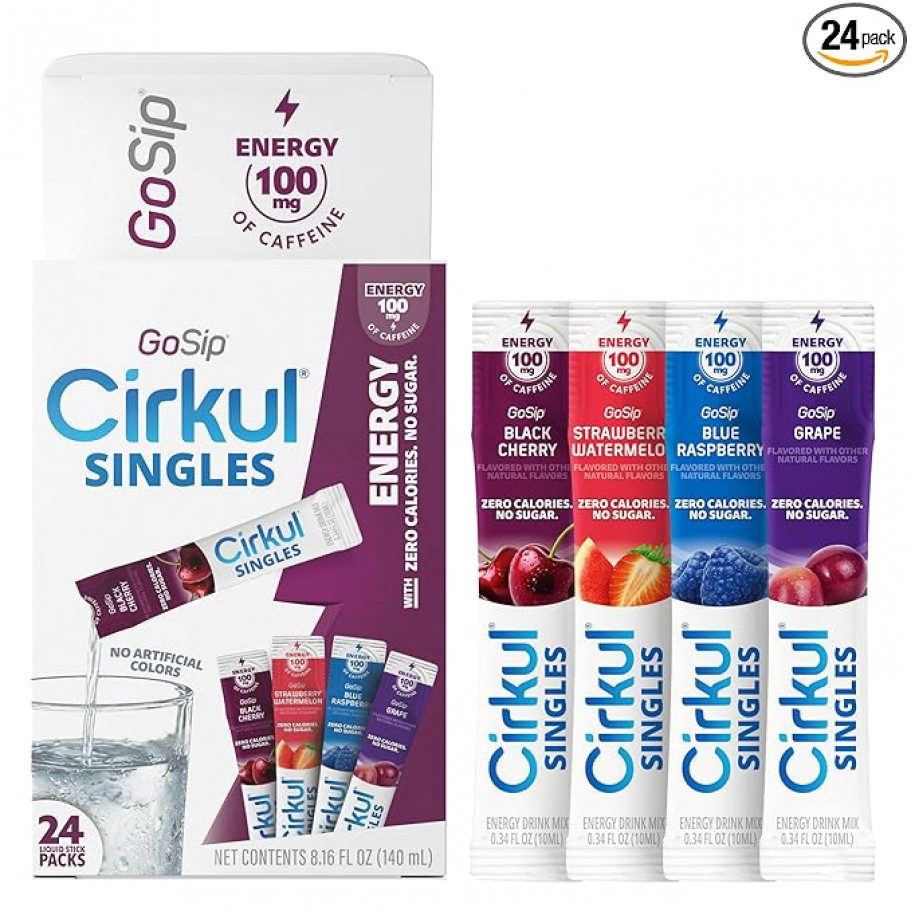 Стіки Cirkul 24 шт зі Смаком Малина Вишня Полуниця-Кавун Виноград GoSip Energy Singles Cirkul 41494