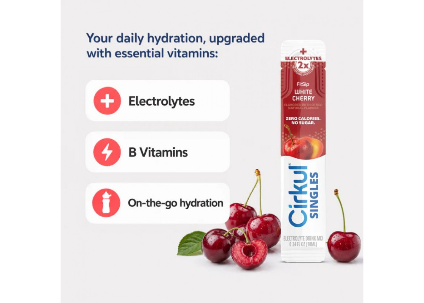 Стик Cirkul со Вкусом Белой Черешни 1 шт FitSip White Cherry Flavor Singles Electrolyte Cirkul 41493-2