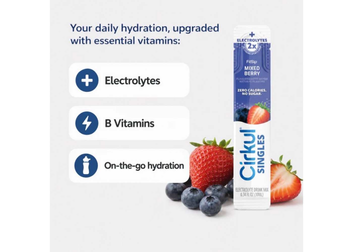 Стик Cirkul со Вкусом Ягодный Микс 1 шт FitSip Mixed Berry Flavor Singles Electrolyte Cirkul 41493-1