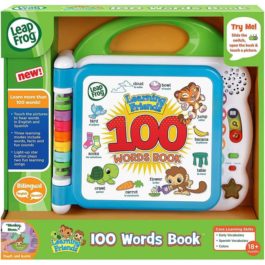 Интерактивная Игра на Английсском и Испанском Языке Learning Friends 100 Words Book LeapFrog VTech 601540