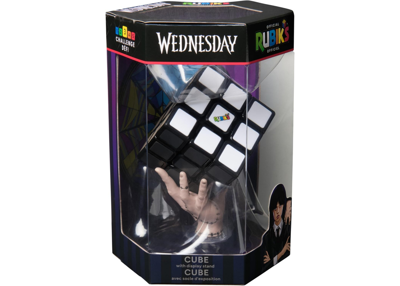 Кубик Рубика Венздей 3x3 Rubik’s Cube Wednesday Greyscale with Display Stand Thing Spin Master 6070863