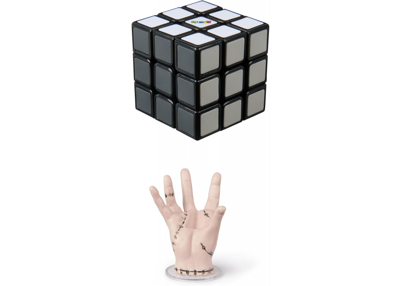 Кубик Рубика Венздей 3x3 Rubik’s Cube Wednesday Greyscale with Display Stand Thing Spin Master 6070863