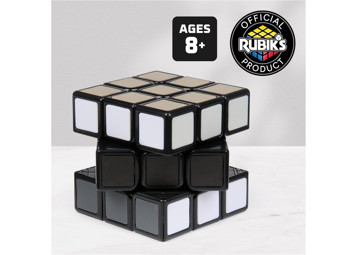 Кубик Рубика Венздей 3x3 Rubik’s Cube Wednesday Greyscale with Display Stand Thing Spin Master 6070863