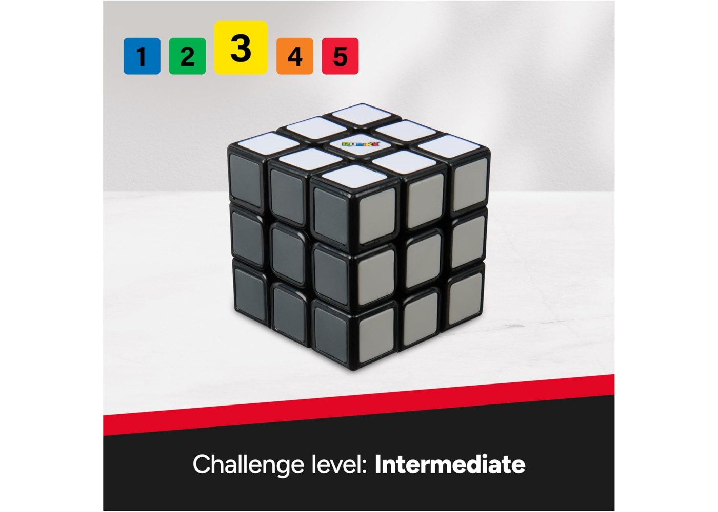 Кубик Рубика Венздей 3x3 Rubik’s Cube Wednesday Greyscale with Display Stand Thing Spin Master 6070863