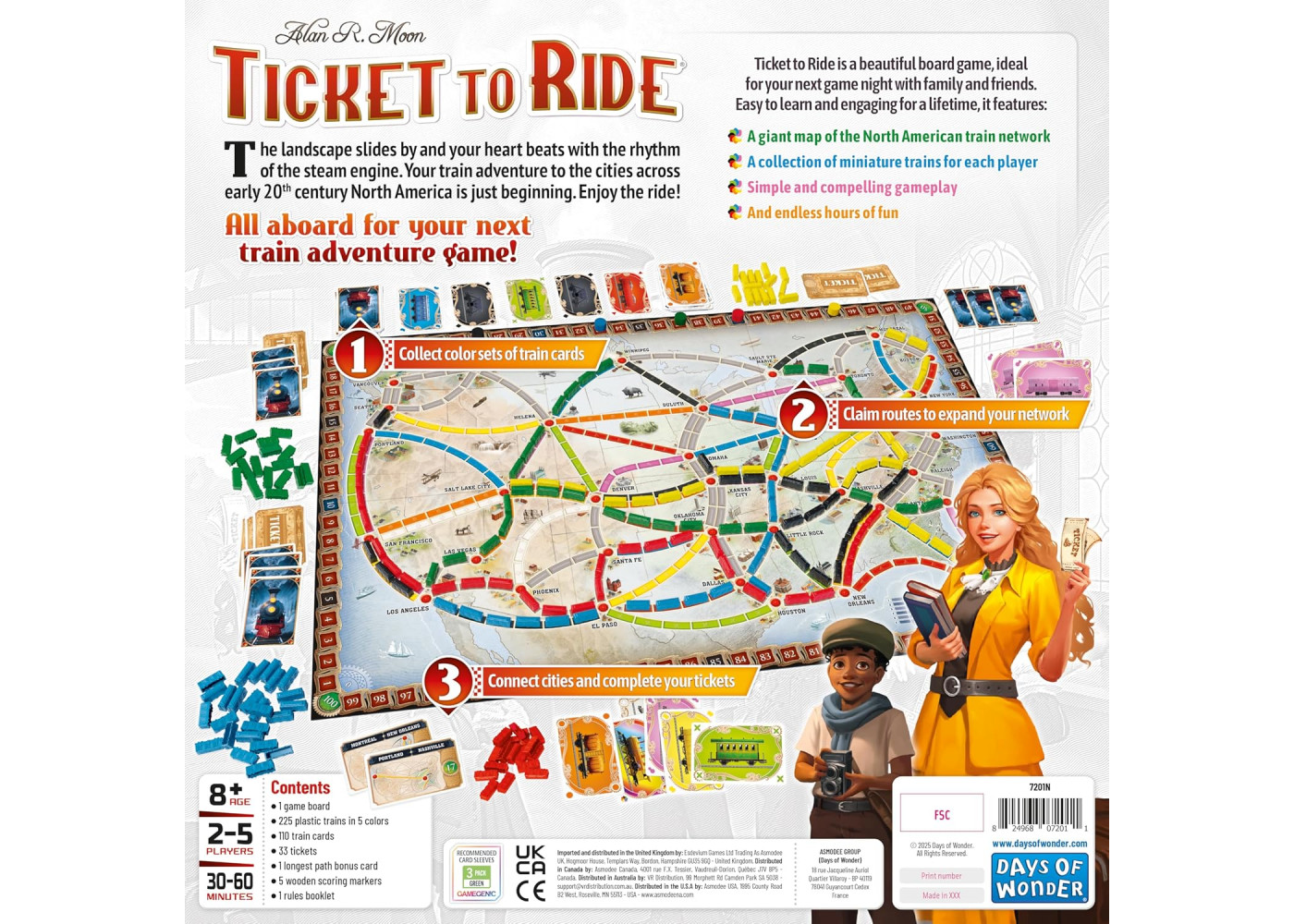 Настольная Игра Новое Издание Билет На Поезд США Ticket to Ride USA Alan R. Moon Days of Wonder 71791