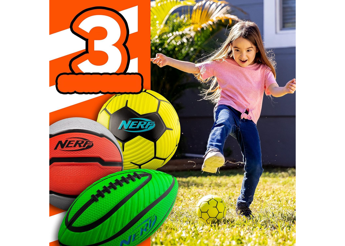 Набор Nerf Метательный Мяч 3 шт Nerf Sports Vortex Aero Howler Sports Ball Hasbro 92081