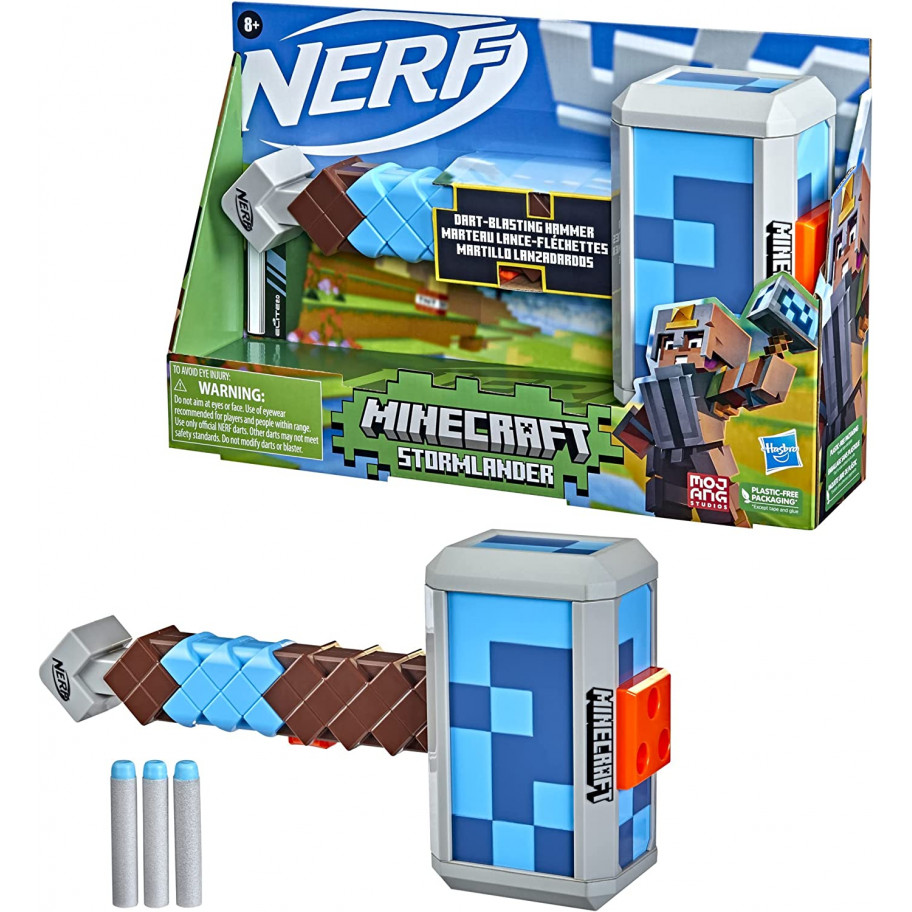 Молот Буревестник Майнкрафт Minecraft Nerf Stormlander Hammer Hasbro F4416