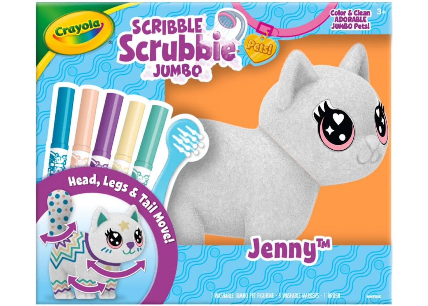 Набір для Творчості Котик Дженні з Маркерами Scribble Scrubbie Jumbo Cat Jenny Crayola 747703