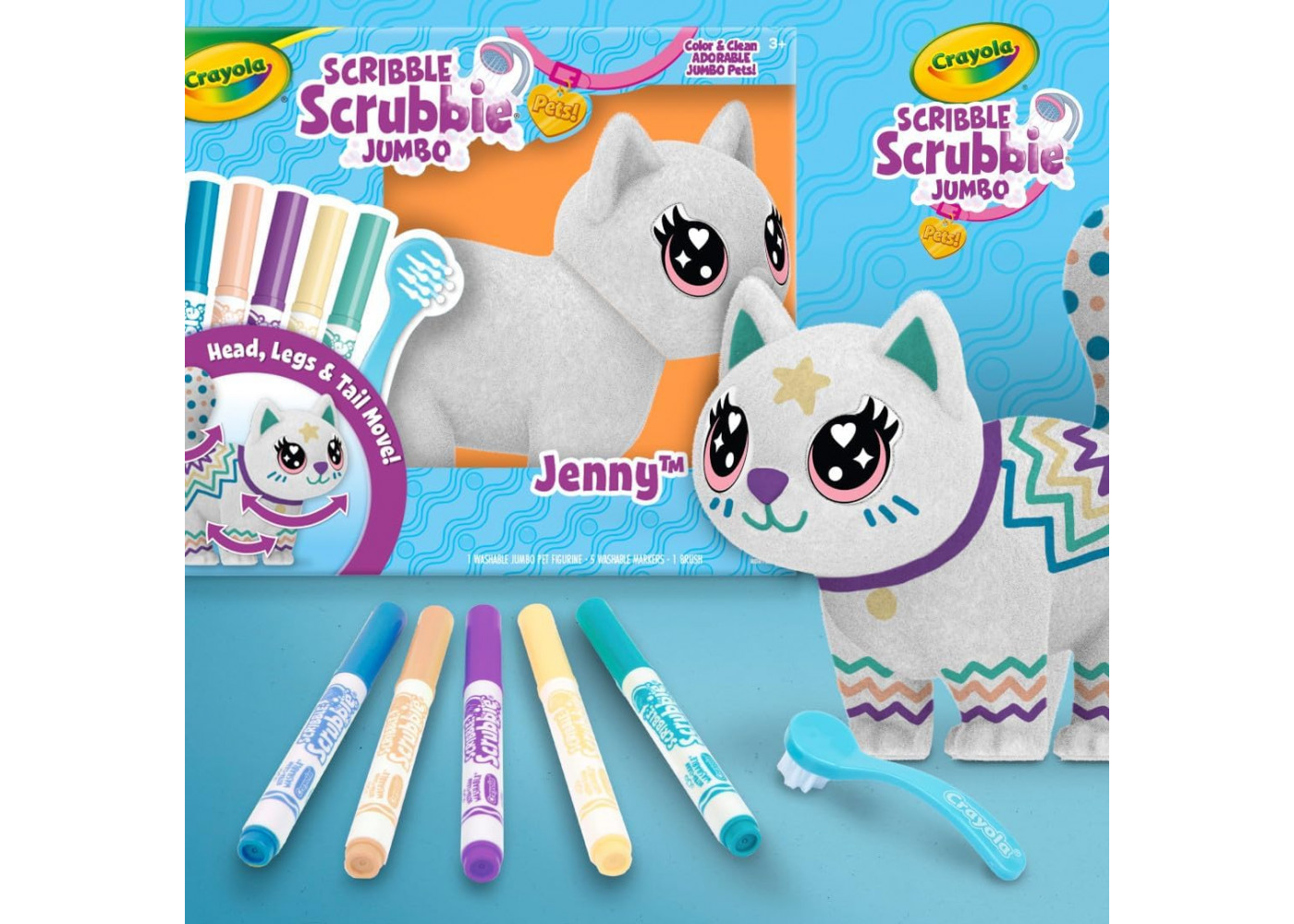 Набір для Творчості Котик Дженні з Маркерами Scribble Scrubbie Jumbo Cat Jenny Crayola 747703