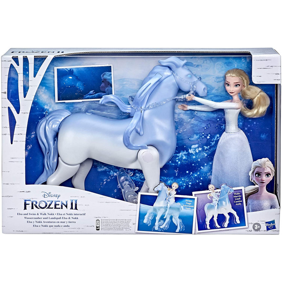 Кукла Эльза 28 см и Нокк Плавающий по Воде Frozen 2 Elsa and Swim and Walk Nokk Hasbro E6716