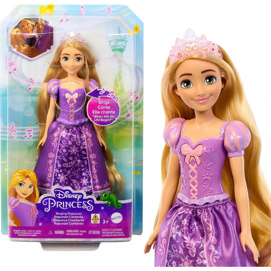 Поющая Кукла Рапунцель 28 см Принцесса Дисней Disney Princess Rapunzel Mattel HPD41