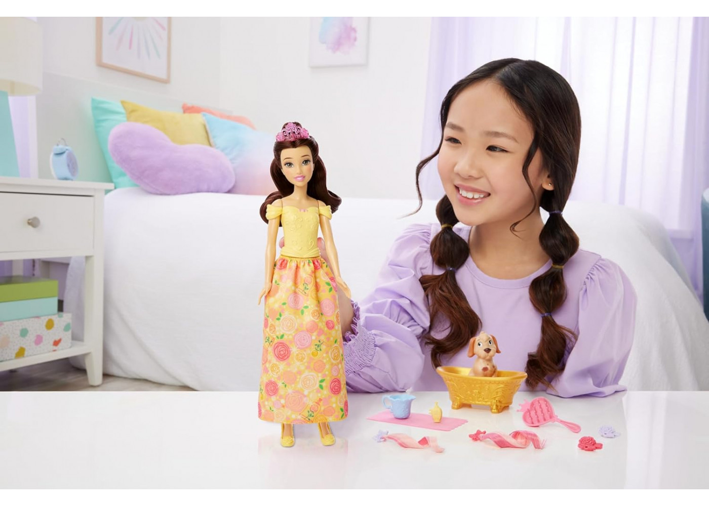 Кукла Белль и собачка Принцесса Диснея Disney Princess Belle Mattel JFC42