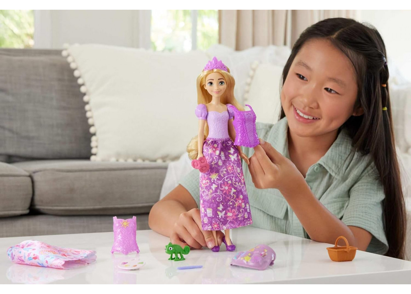 Кукла Рапунцель Принцесса Дисней  2 в 1 з Аксесуарами Disney Princess Rapunzel Mattel JBG09