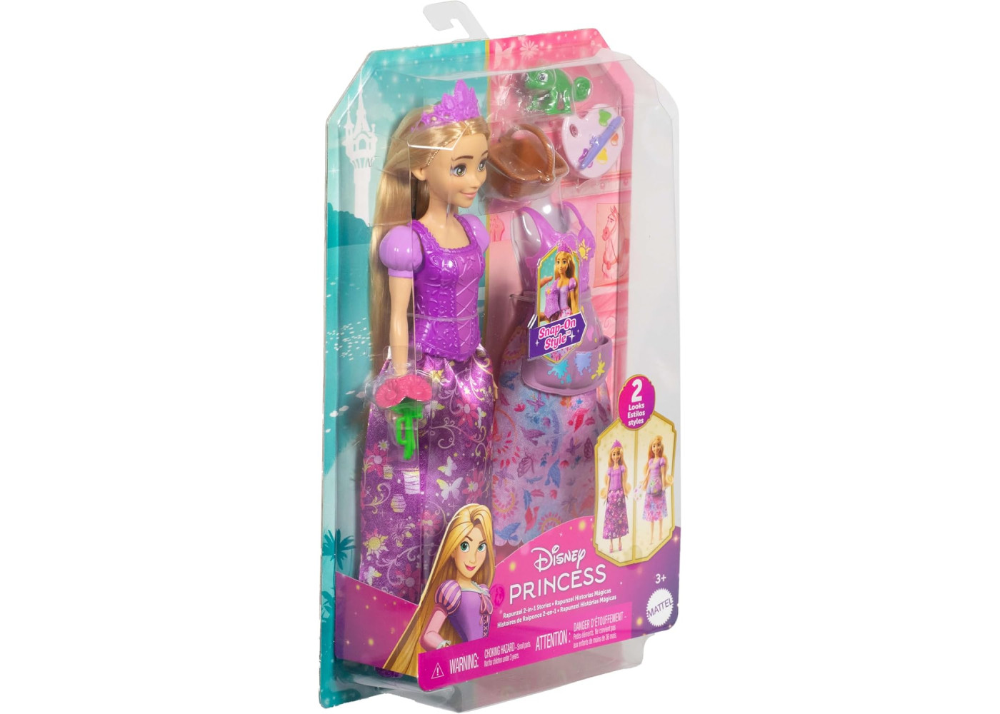 Кукла Рапунцель Принцесса Дисней  2 в 1 з Аксесуарами Disney Princess Rapunzel Mattel JBG09
