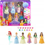 Набір Принцеси Дісней 6 ляльок та 13 аксесуарів Disney Princess Small Doll Party Mattel HLW91