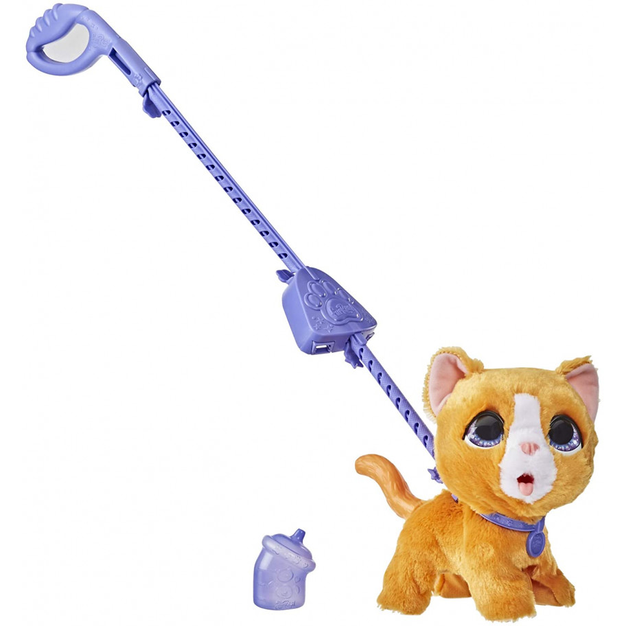 Игрушка Котёнок На Поводке С Бутылочкой Для Воды furReal Peealots Hasbro E8949