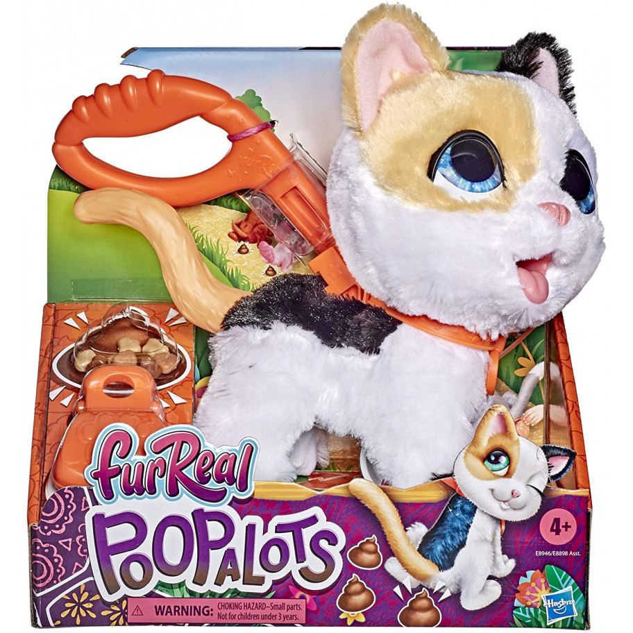 Мягкая Игрушка Котёнок на поводке с кормом furReal P00palots Hasbro E8946
