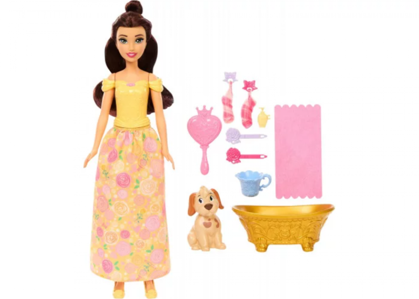 Кукла (Примята коробка) Белль и собачка Принцесса Диснея Disney Princess Belle Mattel BJFC42