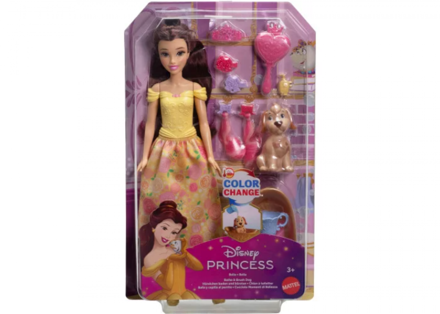 Кукла (Примята коробка) Белль и собачка Принцесса Диснея Disney Princess Belle Mattel BJFC42