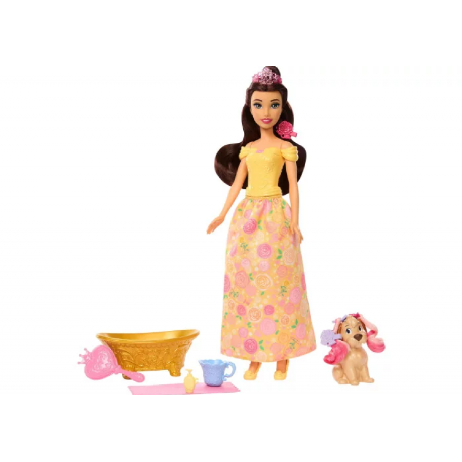 Кукла (Примята коробка) Белль и собачка Принцесса Диснея Disney Princess Belle Mattel BJFC42