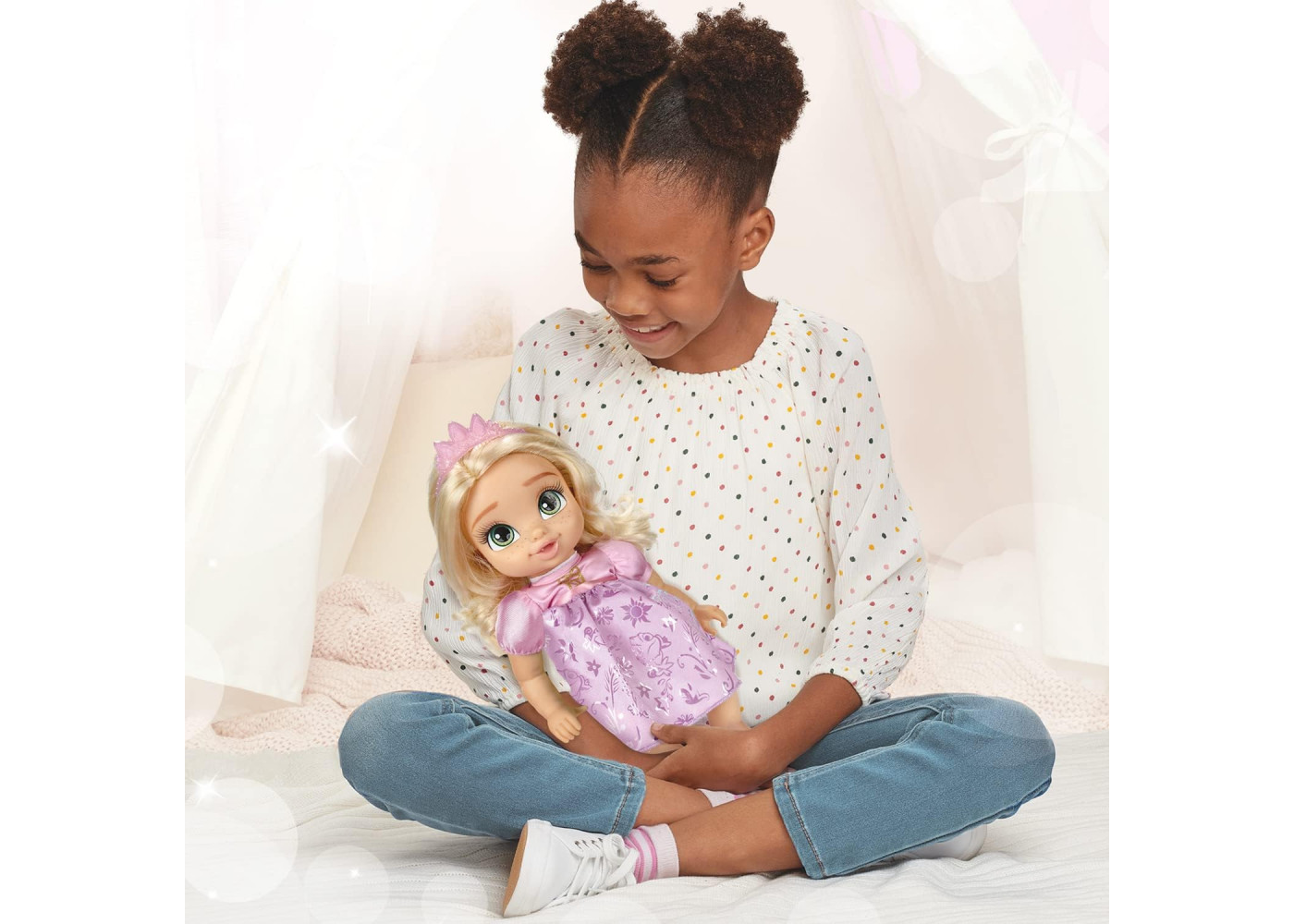 Кукла Беби Рапунцель 28 см с Бутылочкой Принцесса Дисней Disney Princess Baby Rapunzel Jakks 217344