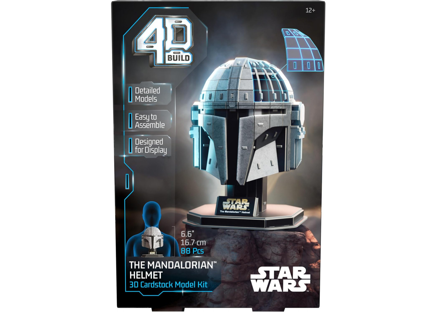 Пазл 3D Шлем Мандалорца 88 деталей Star Wars Mandalorian Helmet 3D Model 4D Build Spin Master 6070857