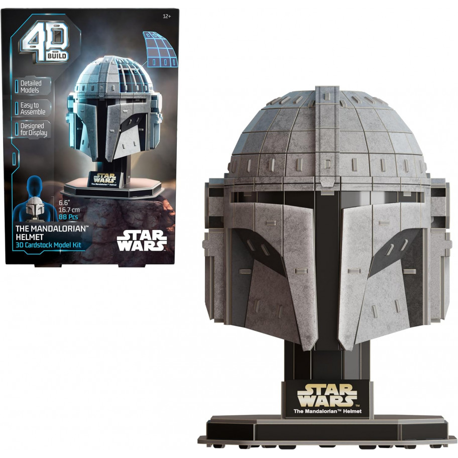 Пазл 3D Шолом Мандалорця 88 деталей Star Wars Mandalorian Helmet 3D Model 4D Build Spin Master 6070857