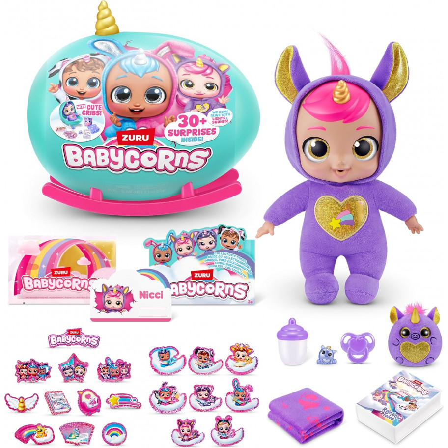 Интерактивная Кукла Бебикорнс Единорог и 30 Сюрпризов Babycorns Interactive Baby Unicorn ZURU 92108