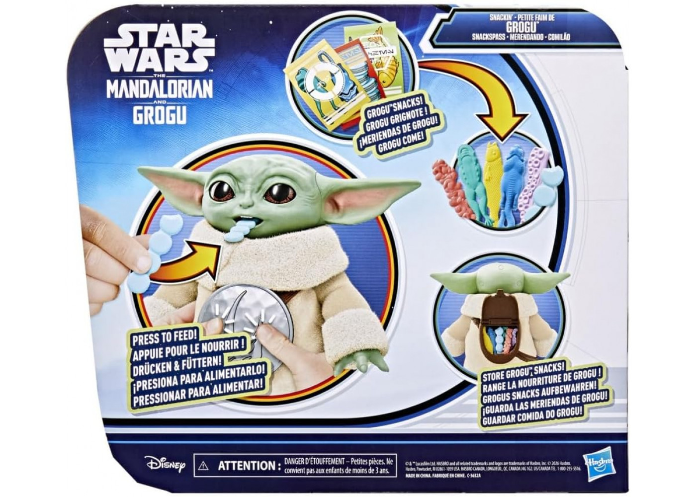 Інтерактивний Малюк Йода Зоряні Війни Star Wars The Mandalorian and Grogu Snackin  Hasbro G3087