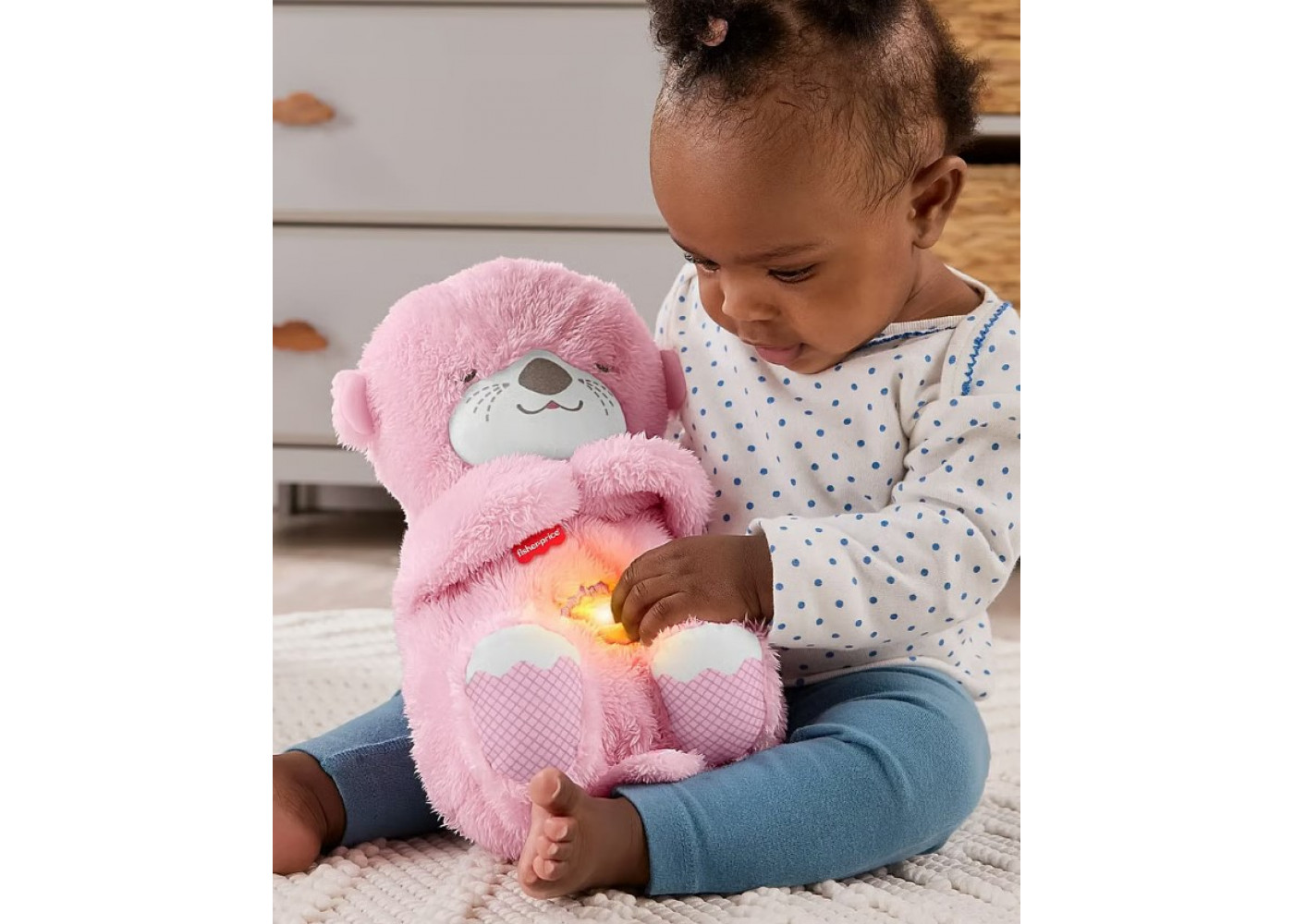 Мягкая Игрушка-Ночник Сказочные Сны Розового Выдренка Soothe‘n Snuggle Otter Fisher-Price JLJ33