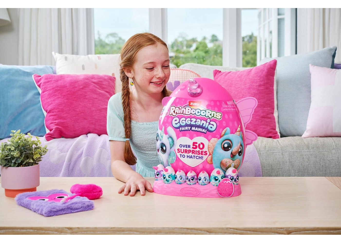 Игрушка-Сюрприз Слоник Огромное Яйцо и 50 Сюрпризов Rainbocorns Eggzania Fairy Mania Elephant ZURU 92106