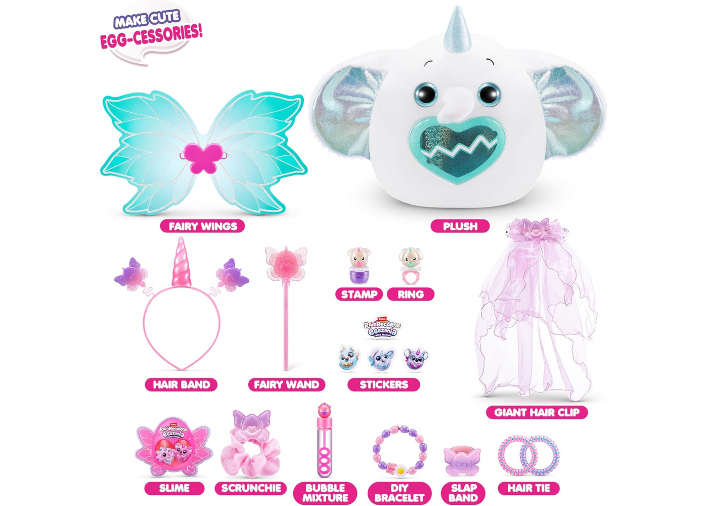 Игрушка-Сюрприз Слоник Огромное Яйцо и 50 Сюрпризов Rainbocorns Eggzania Fairy Mania Elephant ZURU 92106