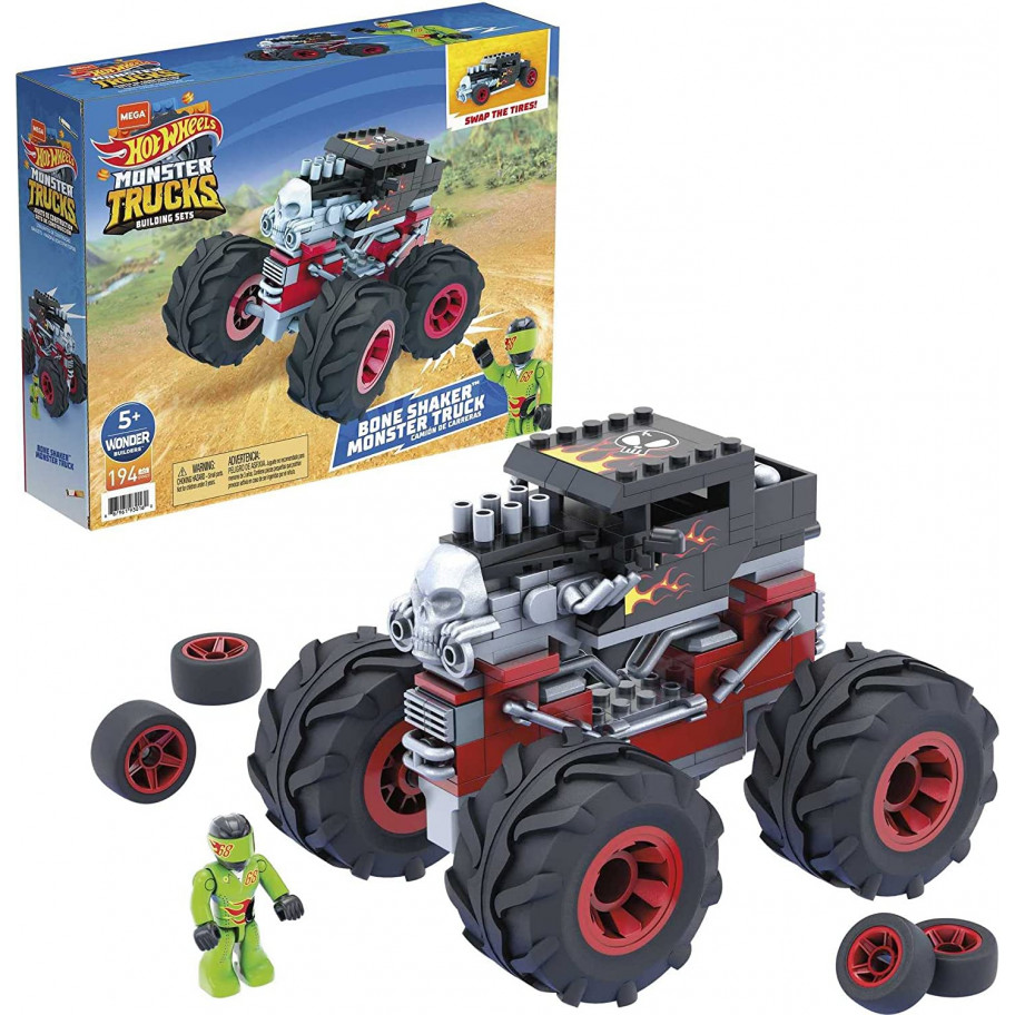 Машина Хот Вілс Бон Шейкер Конструктор Монстр Трак Hot Wheels Mega Construx Bone Shaker Mattel GVM27