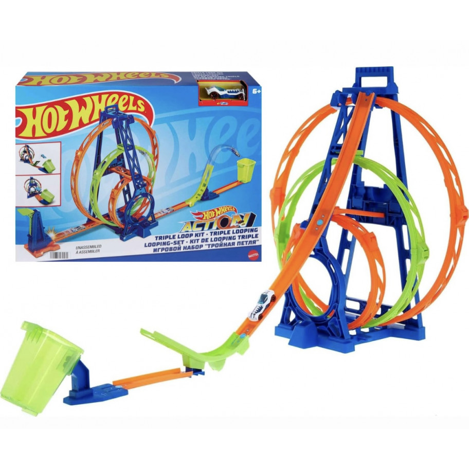 Трек Хот Вілс Потрійна Петля Hot Wheels Triple Loop Kit Mattel HMX38