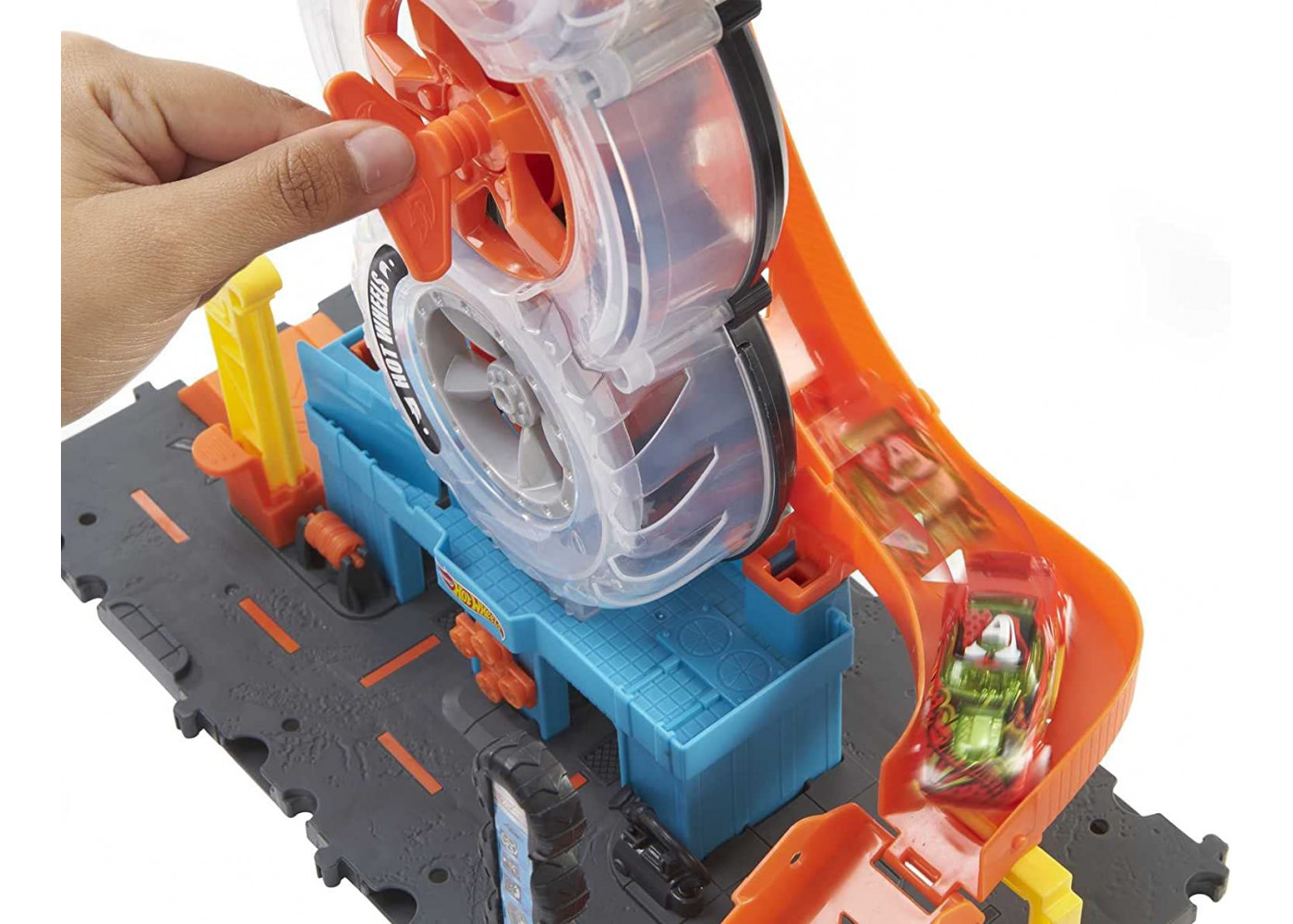 Трек Хот Вилс Трюки на Шиномонтаже Hot Wheels City Super Twist Tire Shop Mattel HDP02