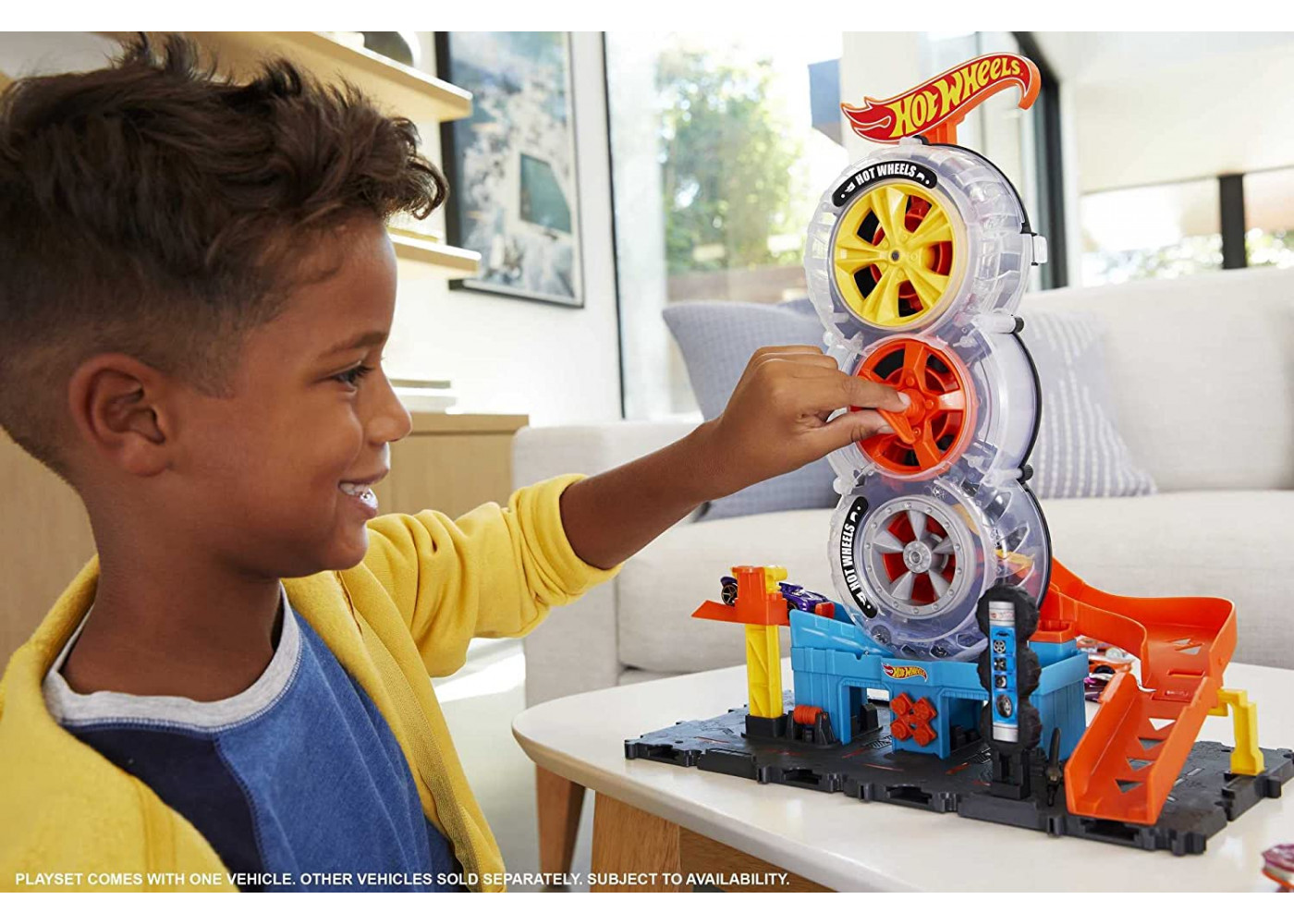 Трек Хот Вилс Трюки на Шиномонтаже Hot Wheels City Super Twist Tire Shop Mattel HDP02