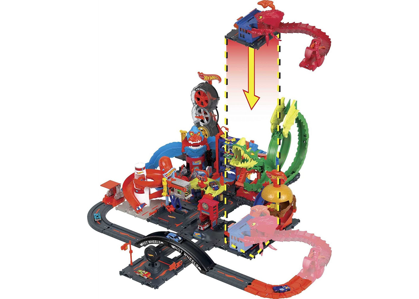 Трек Хот Вилс Атака Скорпиона на Полицейский Участок Hot Wheels City Scorpion Flex Attack Mattel HDR32