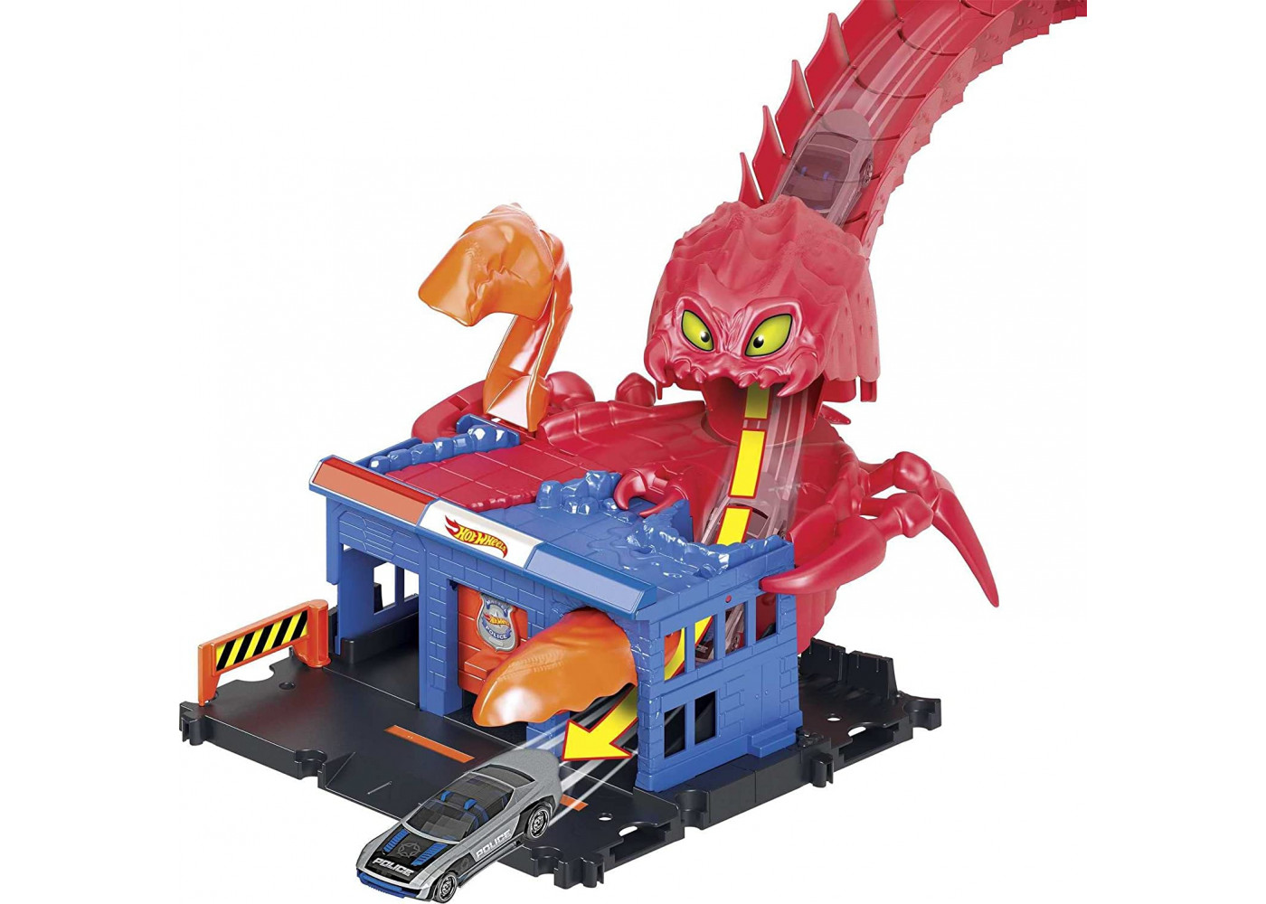 Трек Хот Вилс Атака Скорпиона на Полицейский Участок Hot Wheels City Scorpion Flex Attack Mattel HDR32
