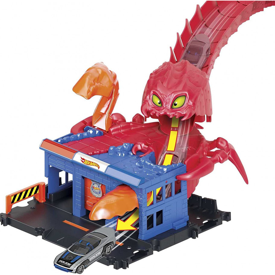 Трек Хот Вилс Атака Скорпиона на Полицейский Участок Hot Wheels City Scorpion Flex Attack Mattel HDR32